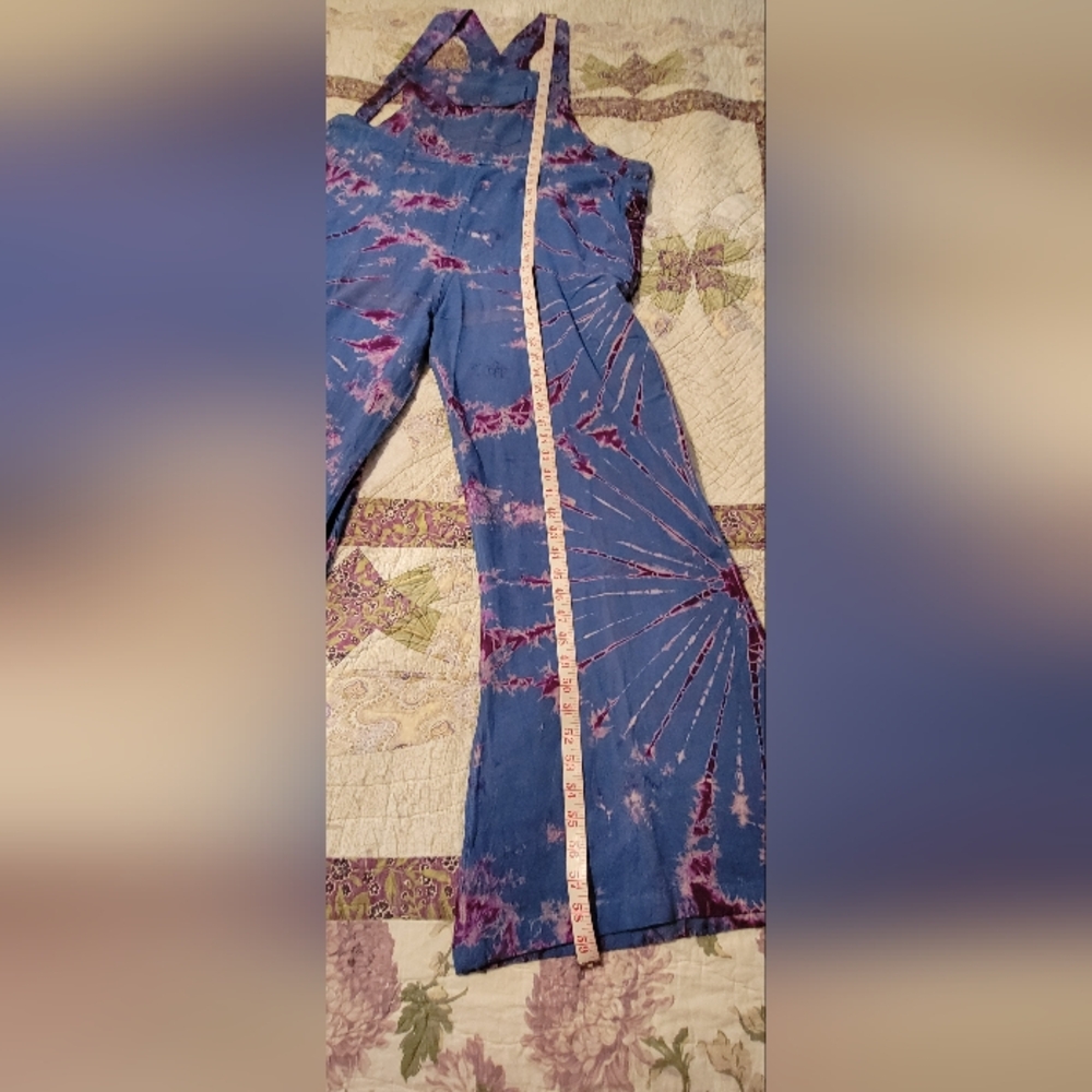 KARMA NEPAL CRAFTS L/XL Handmade craftsmanship and comfort.  Tie Dye Jumpsuit. - Picture 5 of 11